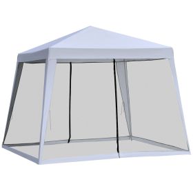 10'x10' Outdoor Canopy Tent, Slant Leg Sun Shelter with Mesh Sidewalls, Patio Tents for Parties, Grey
