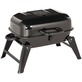 14" Portable Charcoal Grill, Tabletop Outdoor Small Grill with Heat Preservation Net, Venting System, Foldable Legs