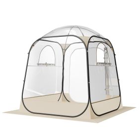 Pop up Sports Tent, 63x63 in Clear Bubble Tent for 2-4 Persons, Waterproof Outdoor Pod with Floor Mat & Top Cover