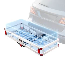 49.4 x 22.4 x 7.1 in Hitch Cargo Carrier, 500lbs Loading Capacity Trailer Hitch Mounted Cargo Basket