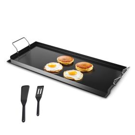 Carbon Steel Griddle, 32x14 inch Universal Flat Top Rectangular Plate, Gas Grill Griddle for BBQ Grill, Teppanyaki