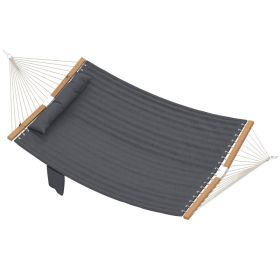Outdoor Hammock 2-Person, with Pillow & Pad, 440 lbs Capacity, Gray (Option: Gray-780x220x220 mm)