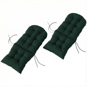 Outdoor Adirondack Chair Cushions Set of 2, Tufted High Back Patio Chair Cushions, Dark Green (Option: Dark Green-210x400x580 mm)