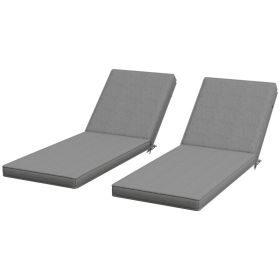 2-Piece Patio Chair Cushions with Backrests, Replacement Cushions for Outdoor Lounge Chair, Gray (Option: Gray-570x460x180 mm)