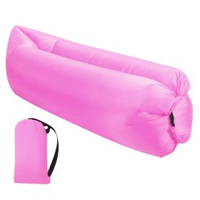 Inflatable Lounger Air Sofa Lazy Bed Sofa w/ Portable Organizing Bag Water-Resistant Anti-Leaking for Backyard Lakeside Beach Traveling Camping P (Color: Pink, size: One size)