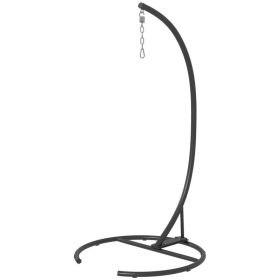 Hanging Hammock Chair Stand with Round Base, 40.2" x 76.8", Black (Option: Black-1100x610x120 mm)