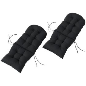 Outdoor Adirondack Chair Cushions Set of 2, Tufted High Back Patio Chair Cushions, Black (Option: Black-210x400x580 mm)
